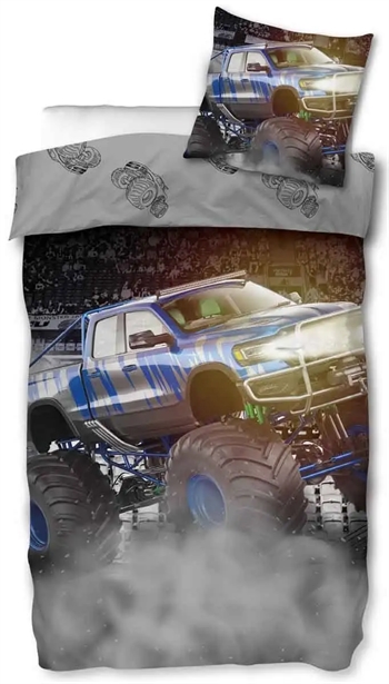 Se Junior sengetøj - 100x140 cm - Monstertruck - 100% bomuld - Børnesengetøj hos Dynezonen.dk